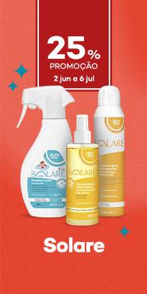 Protetores Solares da marca Solare com destaque promocional de 25% direto - de 21 abril a 1 junho